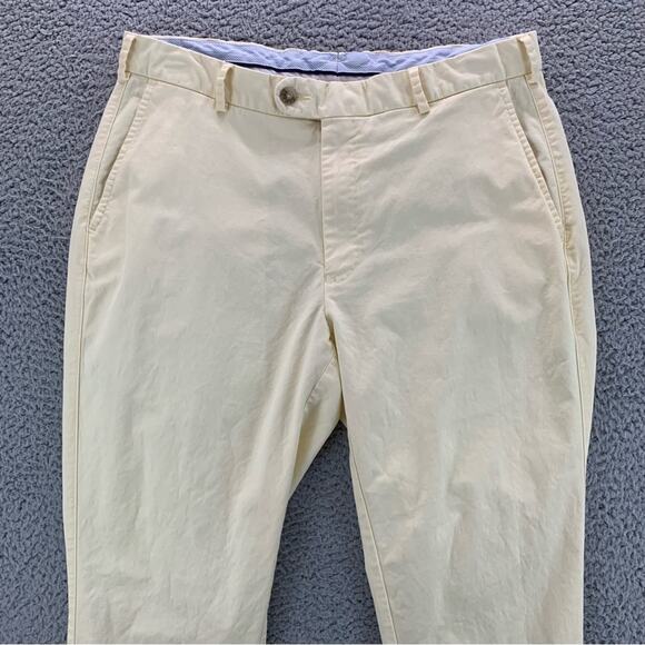 Peter Millar Men's Soft Touch Twill Flat Front Chino Pants Chamois  -  Size:  35 - Picture 2 of 15